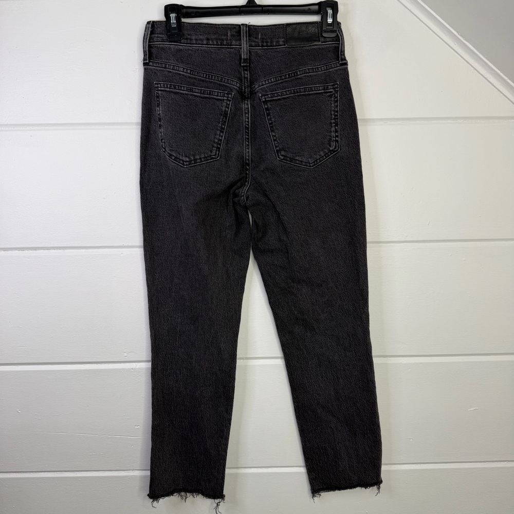 Madewell‎ The Perfect Vintage Jean Size 25 Black Denim Raw Hem - Picture 2 of 8
